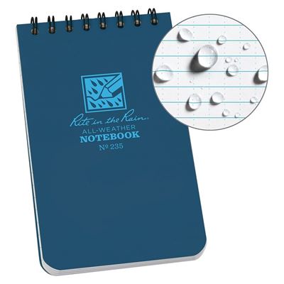 Blok vodoodolný TOP-SPIRAL 3x5" Notebook malý BLUE