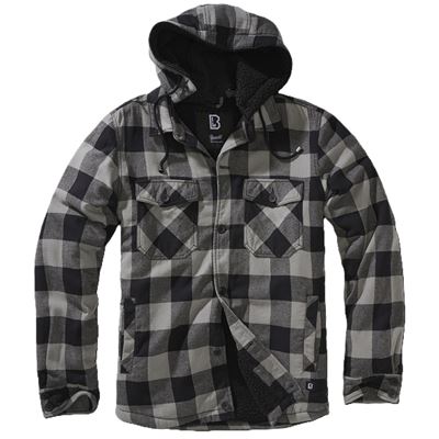 Bunda Lumber Jacket Hooded ČIERNO/SIVÁ