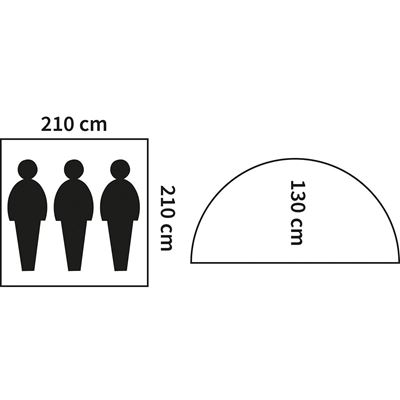 Stan MONODOM pre 3 osoby 210x210x130cm ZELENÝ