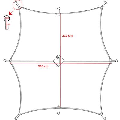 Plachta nepremokavá Hexagon-Tarp 3,4 x 3,1 m ZELENÁ