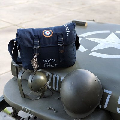 Taška cez rameno RAF WWII plátená MODRÁ