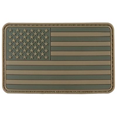 Nášivka vlajka USA velcro plastová ZELENÁ