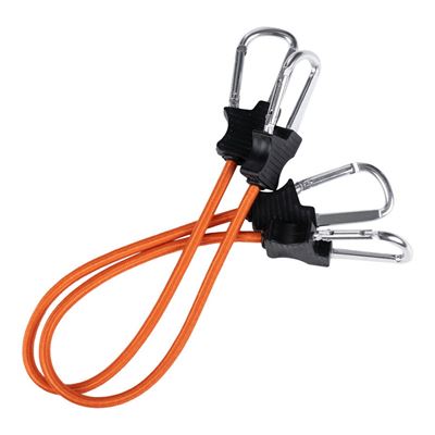 Gumička 60 cm s karabínami, 2 kusy, ORANŽOVÁ
