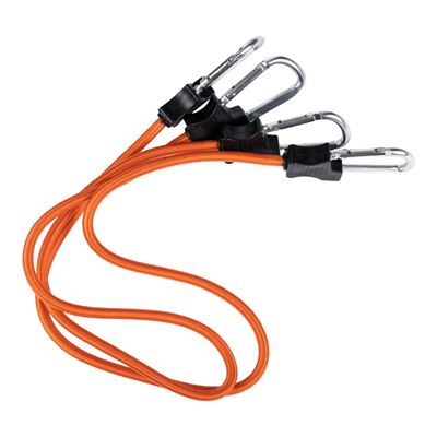 Gumička 90 cm s karabínami, 2 kusy, ORANŽOVÁ
