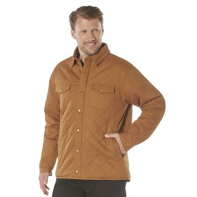 Bunda prešívaná DIAMOND QUILT bavlnená HNEDÁ