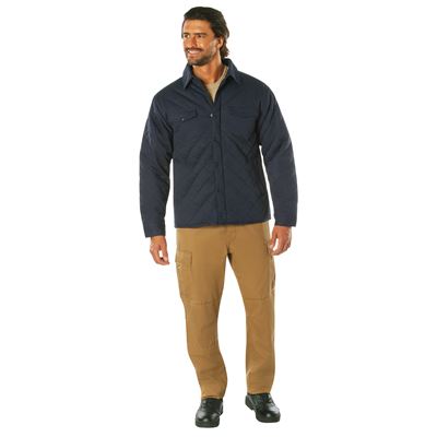 Bunda prešívaná DIAMOND QUILT bavlnená MODRÁ