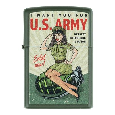 Zapaľovač ZIPPO U.S. ARMY Enlist Pin Up benzínový