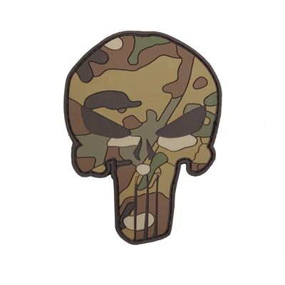Nášivka PUNISHER velcro 3D plastová MULTICAM