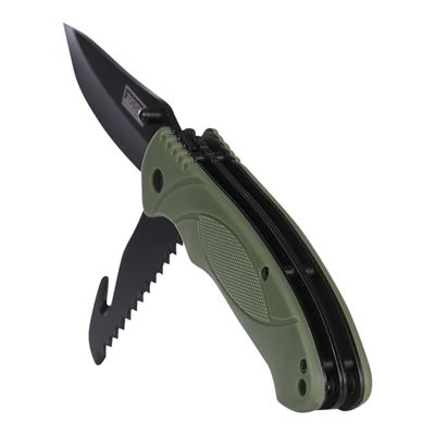 Nôž zatvárací BUSHCRAFT multifunkčný ZELENÝ FOSCO 457435 2