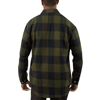 Košeľa drevorubačská FLANNEL kockovaná OLIVE DRAB