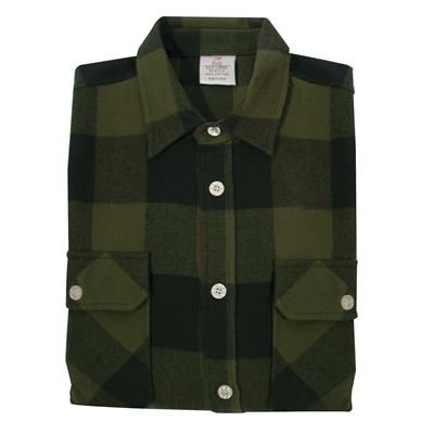 Košeľa drevorubačská FLANNEL kockovaná OLIVE DRAB