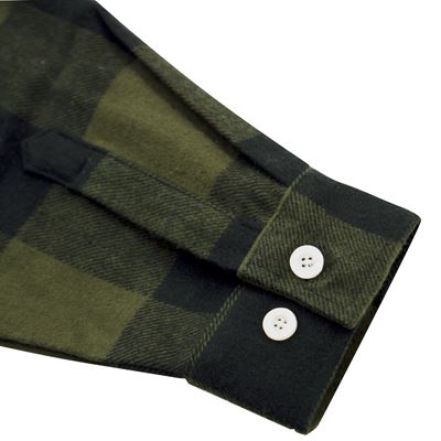 Košeľa drevorubačská FLANNEL kockovaná OLIVE DRAB