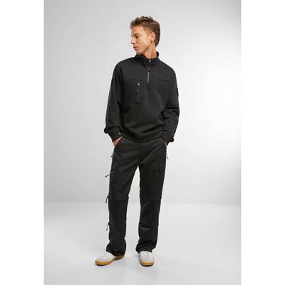 Taktická mikina s ¾ zipsom Tactical Sweat Troyer ČIERNA BRANDIT 5034-11002 2