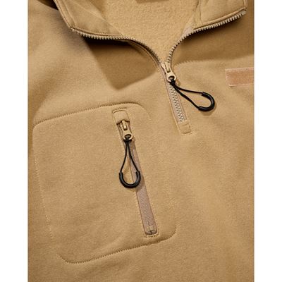 Taktická mikina s ¾ zipsom Tactical Sweat Troyer CAMEL-COYOTE BRANDIT 5034-20070 4