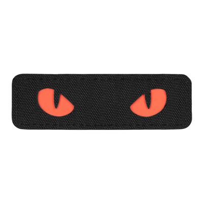 Nášivka CAT EYES velcro ČIERNA-ČERVENÁ GLOW IN THE DARK