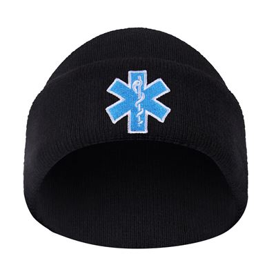 Čiapka pletená STAR OF LIFE /EMS/ ČIERNA