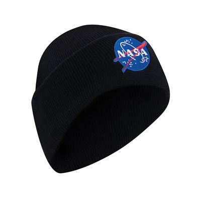 Čiapka pletená NASA Deluxe ČIERNA