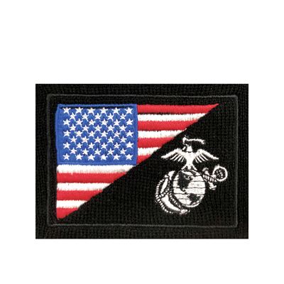 Čiapka WATCH vlajka USA/USMC pletená ČIERNA