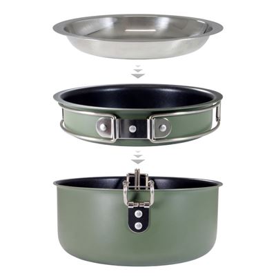 Outdoorová súprava riadu, trojdielna sada ALU Snap-Pack Origin Outdoors 557401 3