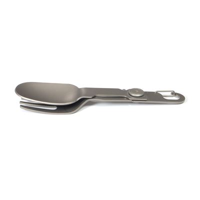 Skladateľná lyžica s vidličkou s karabínou Spork Compact TITANIUM Origin Outdoors 562088 4