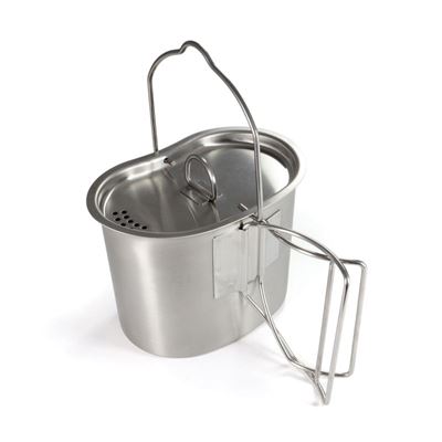 Americký model skladacieho pohára z nehrdzavejúcej ocele s rukoväťou a viečkom 2 v 1