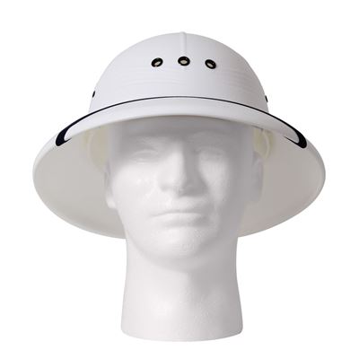Helma/klobúk US PITH plastová BIELA
