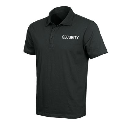 Tričko s golierom SECURITY GOLF ČIERNE