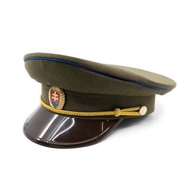 Čiapka SK zlatý odznak, plastový vrchol, modrá čiara ZELENÁ