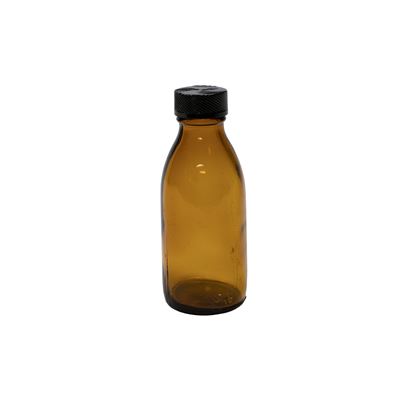 Fľaštička sklenená HNEDÁ úzkohrdlá 50 ml s plastovým viečkom