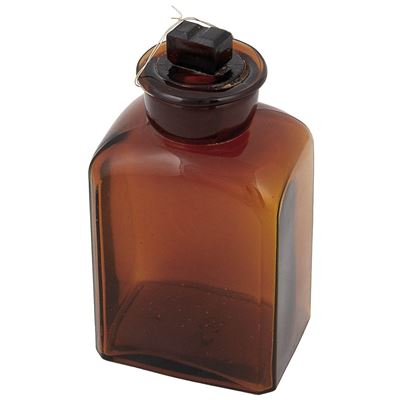 Fľaša sklenená hranatá s brúseným širokým hrdlom 500 ml HNEDÁ