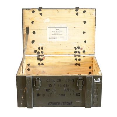Box drevený z munícia LP-3 použité