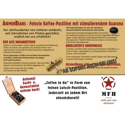 Kávové pastilky s kofeínom AirmenBeans® v balení po 21 ks  912001 2