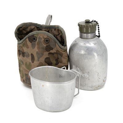 Poľná fľaša ALU RAKOUSKÁ s náustkom a obalom K4, použitá