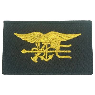Nášivka NAVY SEAL velcro so zlatou výšivkou ČIERNA
