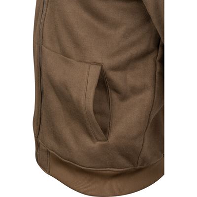 Mikina Yakka so zipsom a kožušinovým lemovaním BROWN