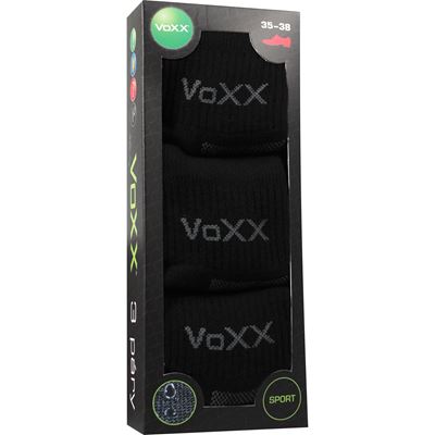 Športové bavlnené ponožky CADDY B so zosilnenou pätou ČIERNE – 3 ks VOXX V-11733-B 2