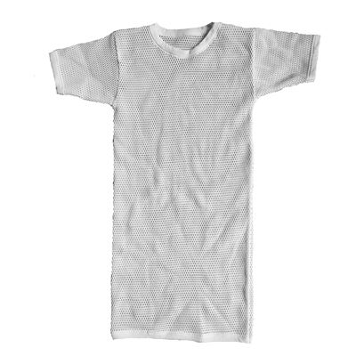 TALIANSKE sieťované tričko s krátkymi rukávmi, BIELE, použité