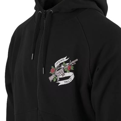 Mikina COME AND TAKE IT zip s kapucňou ČIERNÁ