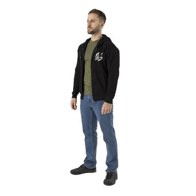 Mikina COME AND TAKE IT zip s kapucňou ČIERNÁ