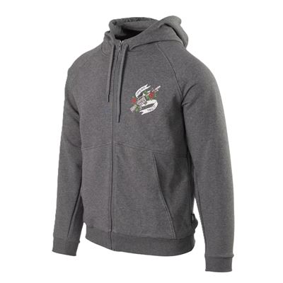 Mikina COME AND TAKE IT zip s kapucňou SIVÁ