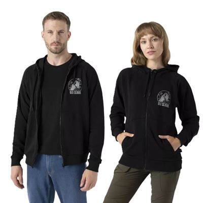 Mikina OLD SCHOOL zip s kapucňou ČIERNÁ