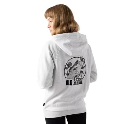 Mikina OLD SCHOOL zip s kapucňou SVĚTLO SIVÁ MELANŽ