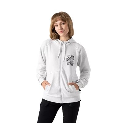 Mikina OLD SCHOOL zip s kapucňou SVĚTLO SIVÁ MELANŽ