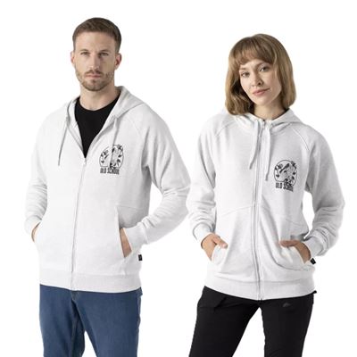 Mikina OLD SCHOOL zip s kapucňou SVĚTLO SIVÁ MELANŽ