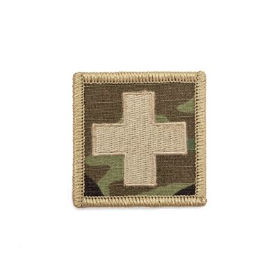 Nášivka zdravotník KRÍŽ velcro KHAKI-OCP okraj KHAKI