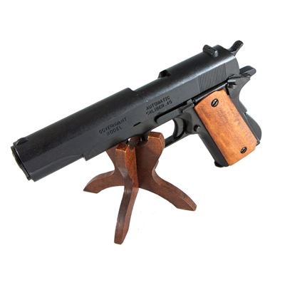 Pištoľ .45 ACP pištoľ M1911 USA WWI / WWII drevená rukoväť - dekoračná replika DENIX D-9312 10