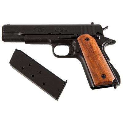 Pištoľ .45 ACP pištoľ M1911 USA WWI / WWII drevená rukoväť - dekoračná replika DENIX D-9312 8