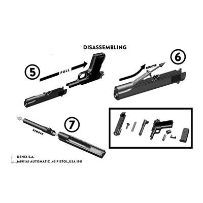 Pištoľ .45 ACP pištoľ M1911 USA WWI / WWII drevená rukoväť - dekoračná replika DENIX D-9312 5