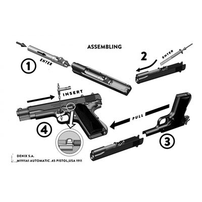 Pištoľ .45 ACP pištoľ M1911 USA WWI / WWII drevená rukoväť - dekoračná replika DENIX D-9312 4