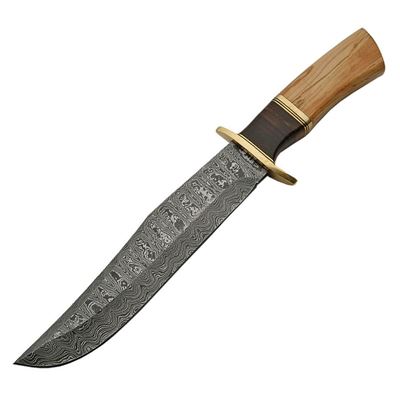 Nôž s pevnou čepeľou DAMASCUS BOWIE drevená rukoväť